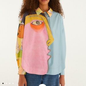 FARM Rio Crowded Series Drawing Organic Cotton Long Sleeve Shirt